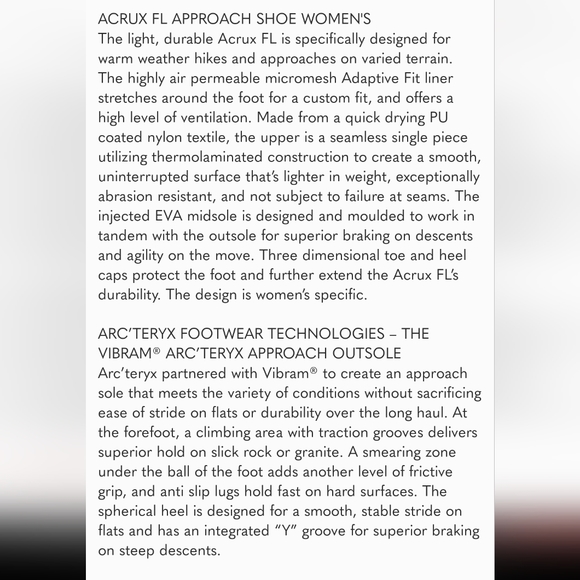 Arc'teryx Acrux FI Hiking Shoe size 7.5 - Picture 3 of 6